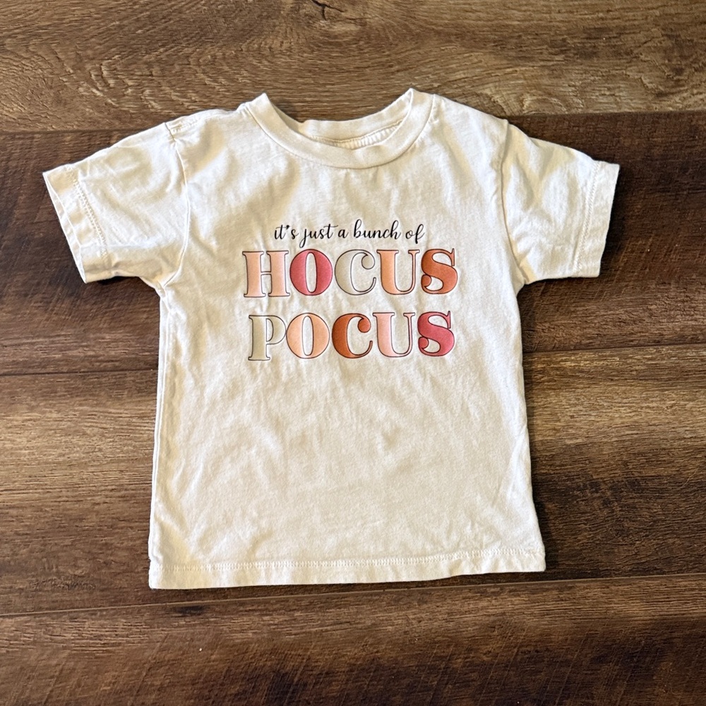 Hocus Pocus 2T Halloween T-Shirt - Cream 100% cotton